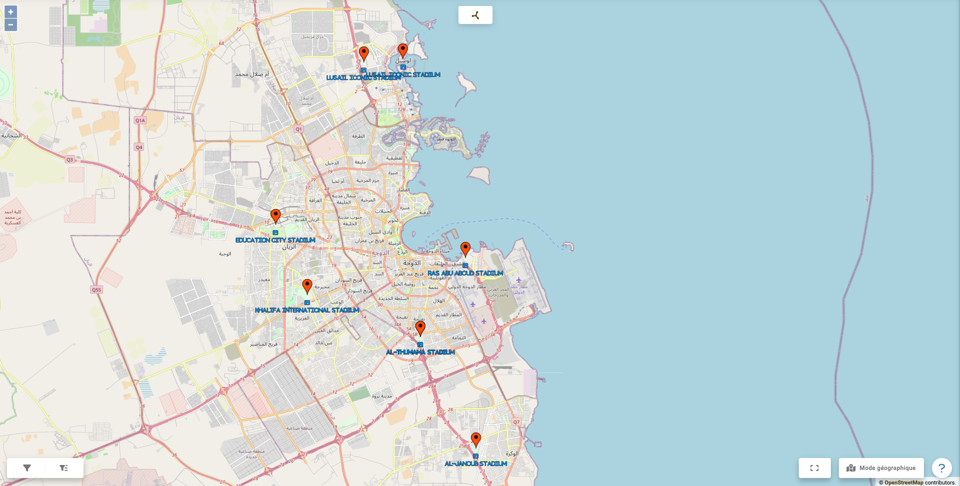 Stade Qatar Map